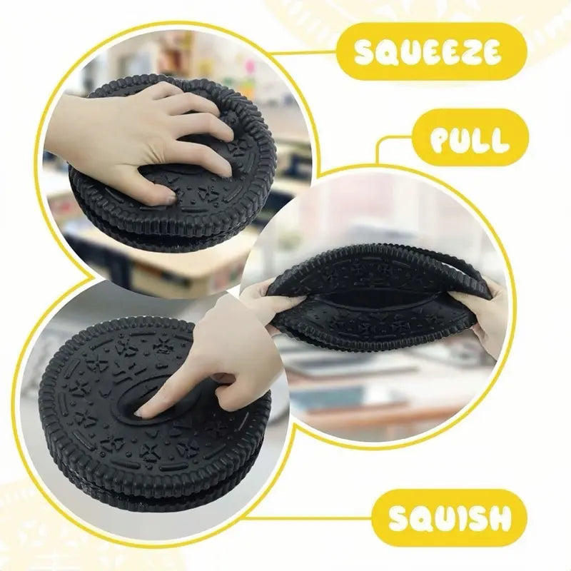 【World Largest】Mobeck Giant 6.5” Cookie Taba Squishy - Ultra Soft & Slightly Sticky Stress Relief Biscuit Toy, Viral Cookie Sensory Toy for Anxiety , Realistic Treat Design for ASMR & Fidget Fun, Fidget Toys for Kids&Adults
