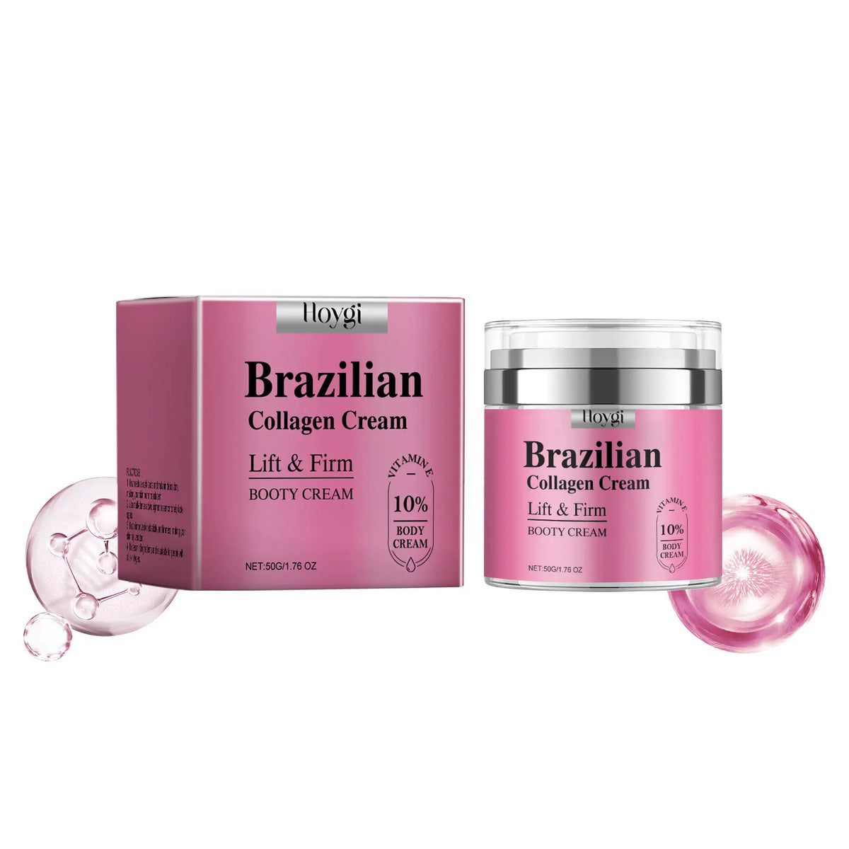 1PC Brazilian Collagen Hip Skin Care Cream 50G with 10% Vitamin E Moisturizing Elastic Smooth Body Smoother Hydrating Moisturizer Lotion for Daily Home Full Body Skin Care Gentle Body Care Holiday Gift for Young Ladies