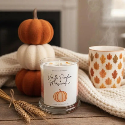 Vanilla Pumpkin Marshmallow Candle | 13Oz Coconut Soy Wax | Homestead Apothecary