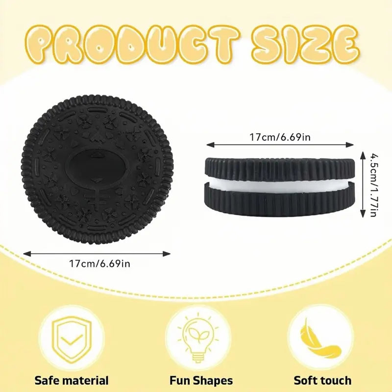 【World Largest】Mobeck Giant 6.5” Cookie Taba Squishy - Ultra Soft & Slightly Sticky Stress Relief Biscuit Toy, Viral Cookie Sensory Toy for Anxiety , Realistic Treat Design for ASMR & Fidget Fun, Fidget Toys for Kids&Adults
