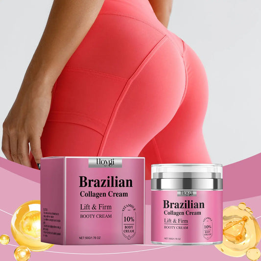 1PC Brazilian Collagen Hip Skin Care Cream 50G with 10% Vitamin E Moisturizing Elastic Smooth Body Smoother Hydrating Moisturizer Lotion for Daily Home Full Body Skin Care Gentle Body Care Holiday Gift for Young Ladies