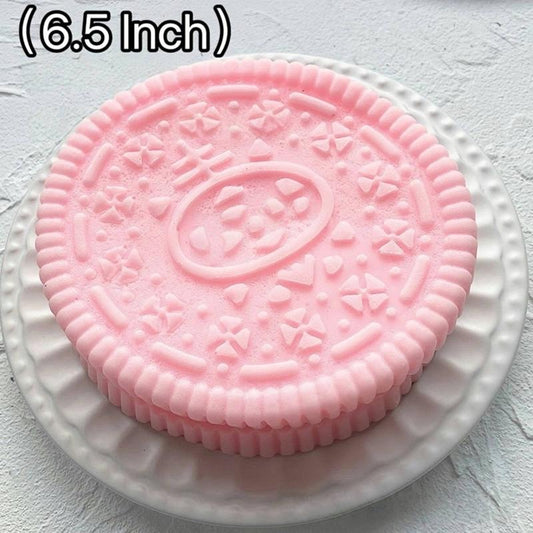 【World Largest】Mobeck Giant 6.5” Cookie Taba Squishy - Ultra Soft & Slightly Sticky Stress Relief Biscuit Toy, Viral Cookie Sensory Toy for Anxiety , Realistic Treat Design for ASMR & Fidget Fun, Fidget Toys for Kids&Adults