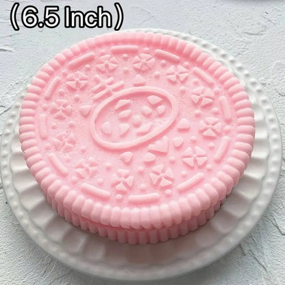 【World Largest】Mobeck Giant 6.5” Cookie Taba Squishy - Ultra Soft & Slightly Sticky Stress Relief Biscuit Toy, Viral Cookie Sensory Toy for Anxiety , Realistic Treat Design for ASMR & Fidget Fun, Fidget Toys for Kids&Adults