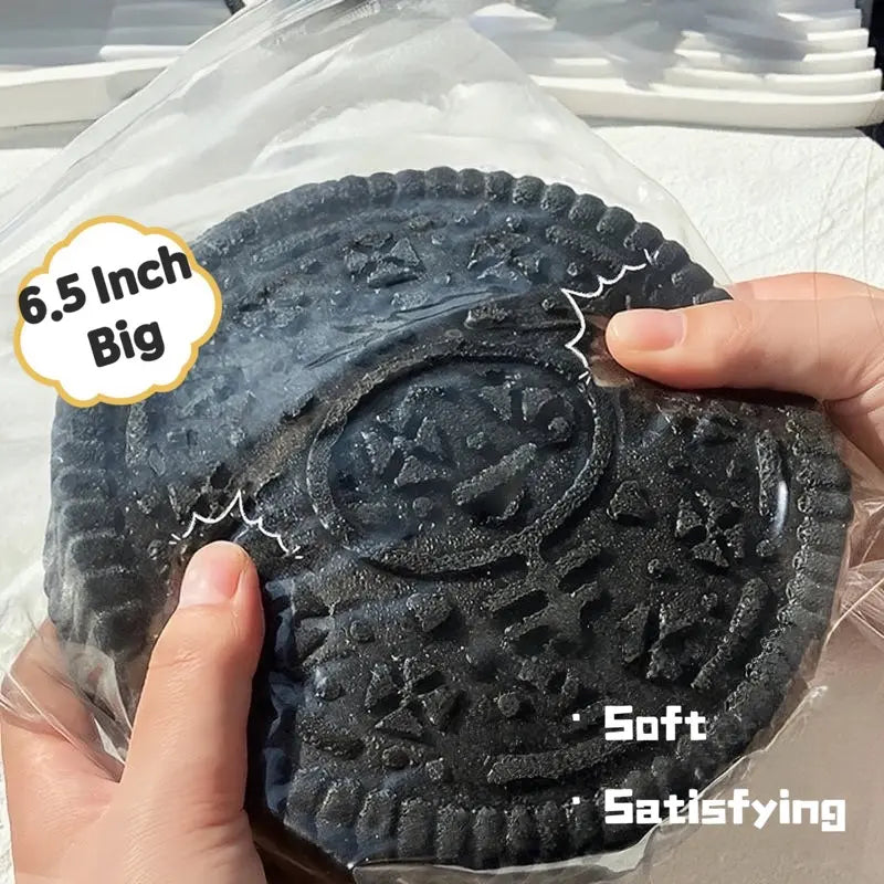 【World Largest】Mobeck Giant 6.5” Cookie Taba Squishy - Ultra Soft & Slightly Sticky Stress Relief Biscuit Toy, Viral Cookie Sensory Toy for Anxiety , Realistic Treat Design for ASMR & Fidget Fun, Fidget Toys for Kids&Adults